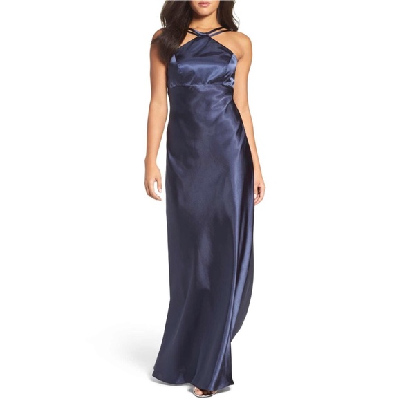 Xscape Dresses & Skirts - Xscape Charmeuse Halter Lace back Gown